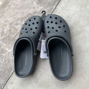 Brand new with tags grey mens crocs